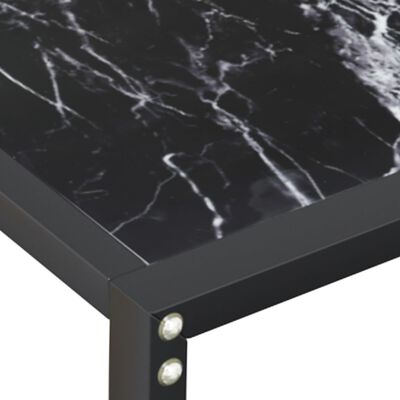 vidaXL Mesa consola mármore preto 140x35x75,5 cm vidro temperado