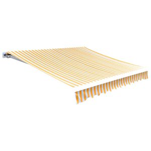 vidaXL Tecido de substitui&ccedil;&atilde;o para toldo amarelo e branco 300x250 cm poli&eacute;ster