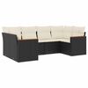 vidaXL 6 pcs conjunto sof&aacute;s de jardim c/ almofad&otilde;es vime PE preto