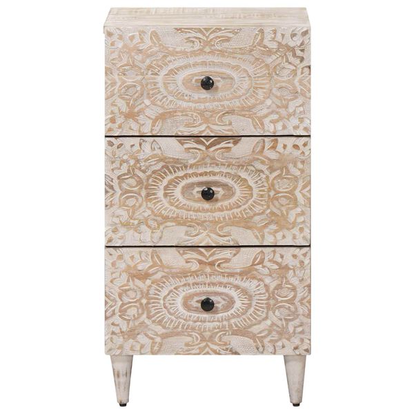 vidaXL Buffet Branco 40 x 33,5 x 75 cm Madeira de manga maci&ccedil;a