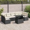 vidaXL Conjunto de Sof&aacute; de Jardim 8 pcs Preto e creme vime PE