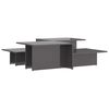 vidaXL Mesas centro 2pcs 111,5x50x33cm madeira processada cinza brilh.