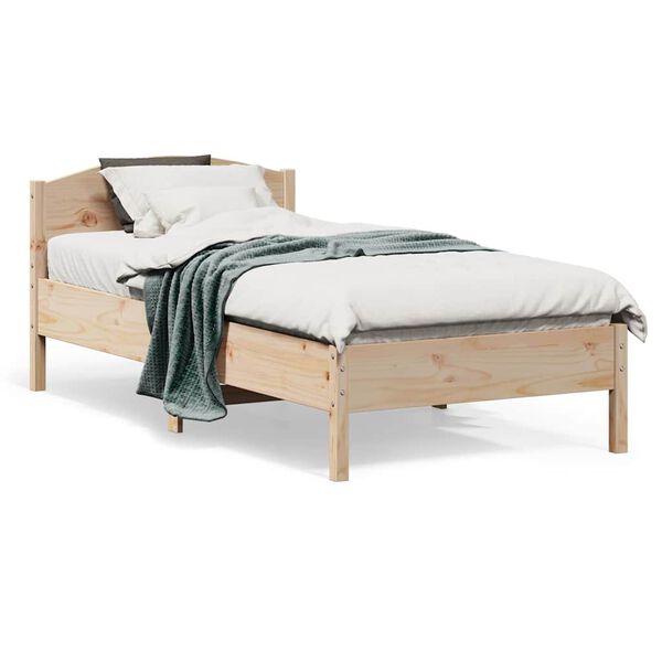 vidaXL Cama sem colch&atilde;o 75x190 cm madeira de pinho maci&ccedil;a