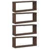 vidaXL Prateleiras parede 4pcs madeira processada 60x15x23 cm castanho
