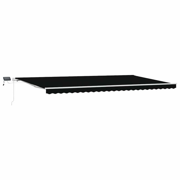vidaXL Toldo Retr&aacute;til com Manual Preto 600 &times;300 cm tecido