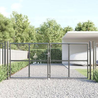 vidaXL Portão de rede para jardim 300x175 cm aço galvanizado antracite