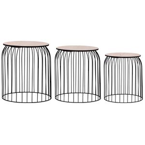vidaXL Mesas de centro 3 pcs preto
