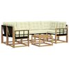 vidaXL Conjunto de Sof&aacute;s para Exterior 7 unid. Branco e Creme