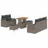 vidaXL Conjunto de Sof&aacute; de Jardim com almofada 8 pcs Cinzeto vime PE