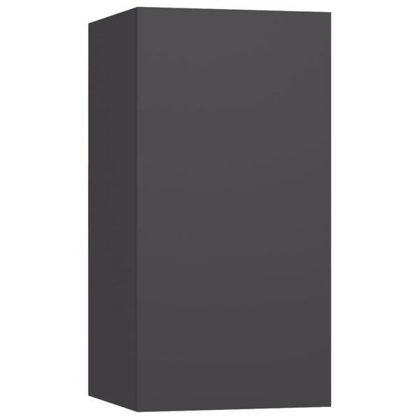 vidaXL 4 pcs conjunto de m&oacute;veis de TV contraplacado cinzento