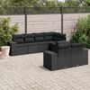 vidaXL 7 pcs conjunto de sof&aacute;s p/ jardim c/ almofad&otilde;es vime PE preto
