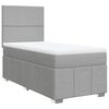 vidaXL Cama com molas/colch&atilde;o 100x200 cm tecido cinzento-claro