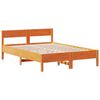 vidaXL Cama com estante sem colch&atilde;o 135x190 cm pinho maci&ccedil;o