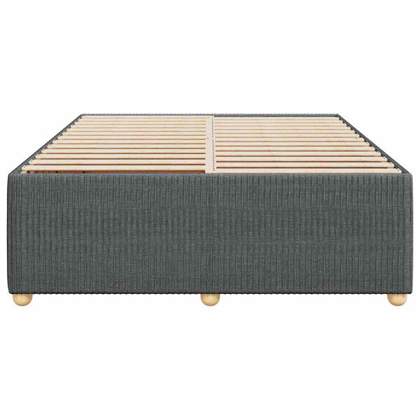 vidaXL Estrutura de cama sem colch&atilde;o 140x190 cm tecido cinzento-escuro