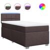 vidaXL Cama com molas/colch&atilde;o 100x200 cm tecido castanho-escuro