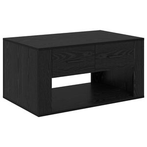 vidaXL Mesa de centro com gaveta Carvalho Preto 80 x 50 x 40 cm