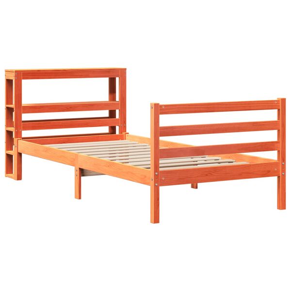 vidaXL Cama sem colchão 90x190 cm madeira de pinho maciça castanho-mel