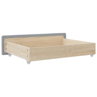 vidaXL Gavetas de cama 2 pcs derivados de madeira e tecido cinza-claro