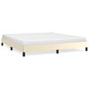 vidaXL Estrutura de cama 160x200 cm couro artificial cor cr&egrave;me