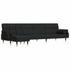 vidaXL Sof&aacute;-cama em forma de L 271x140x70 cm veludo preto