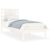 vidaXL Estrutura de cama solteiro 90x190 cm madeira maci&ccedil;a branco