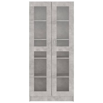 vidaXL Armário vitrine 82,5x30,5x185,5cm contraplacado cinzento