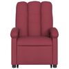 vidaXL Poltrona de massagens reclin. elevat&oacute;ria tecido vermelho tinto