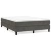 vidaXL Estrutura de cama com molas 140x190 cm veludo cinzento-escuro