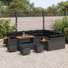 vidaXL Conjunto de Sof&aacute; de Jardim com almofada Preto Rattan Sint&eacute;tico
