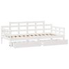 vidaXL Sof&aacute;-cama c/ gavetas 90x190 cm madeira de pinho maci&ccedil;a branco