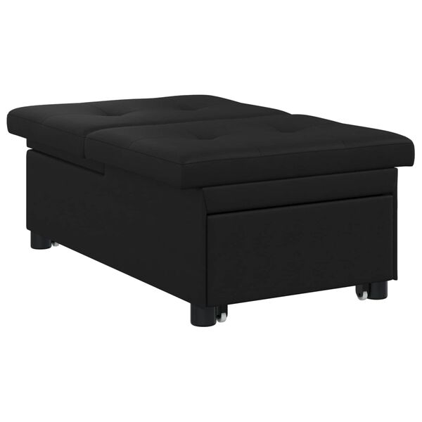 vidaXL Sof&aacute;-cama retr&aacute;til 67cm Preto Microfibra
