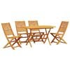 vidaXL Conjunto de Jantar para Jardim 5 unid. Castanho