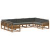 vidaXL Conjunto de Sof&aacute;s para Exterior 9 unid. Natural e Antracite