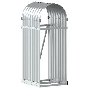 vidaXL Suporte de lenha 40x45x100 cm a&ccedil;o galvanizado prateado