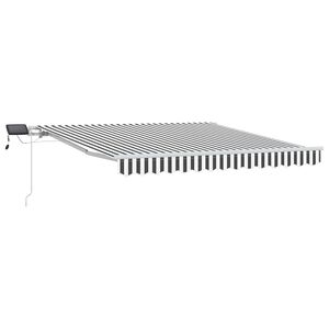 vidaXL Toldo retr&aacute;til manual com luzes LED 300x250 cm antracite/branco