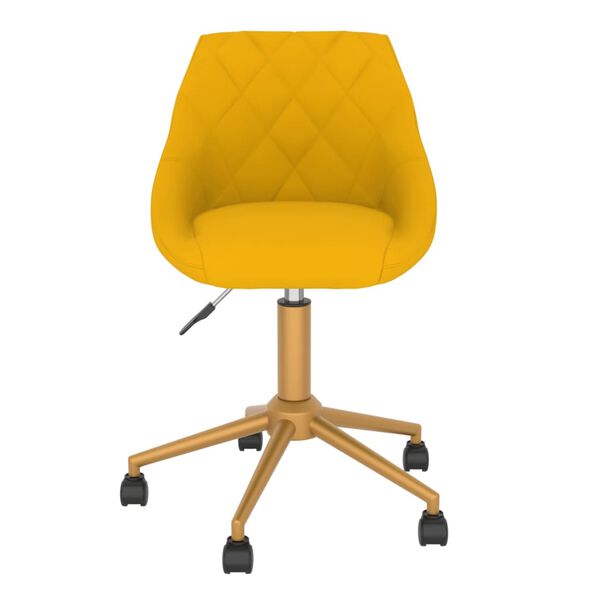 vidaXL Cadeiras de jantar girat&oacute;rias 4 pcs veludo amarelo