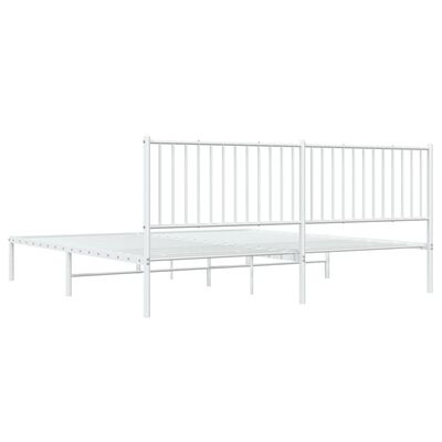 vidaXL Estrutura de cama com cabeceira 200x200 cm metal branco
