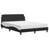 vidaXL Cama com colch&atilde;o Dover 140x190 cm couro artificial preto