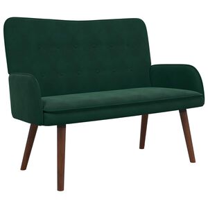 vidaXL Sof&aacute; para 2 Pessoas Verde-Escuro 115 x 61 x 87 cm Veludo