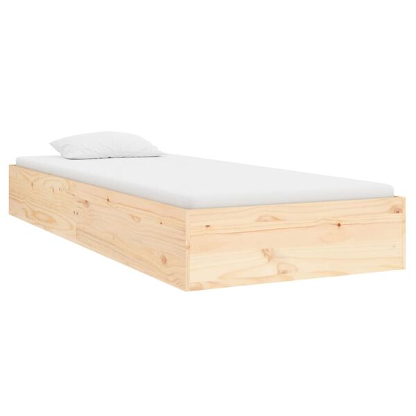 vidaXL Estrutura de cama solteiro 90x190 cm madeira maci&ccedil;a