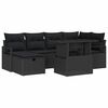 vidaXL Conjunto de Sof&aacute; de Jardim 7 unid. Preto vime PE