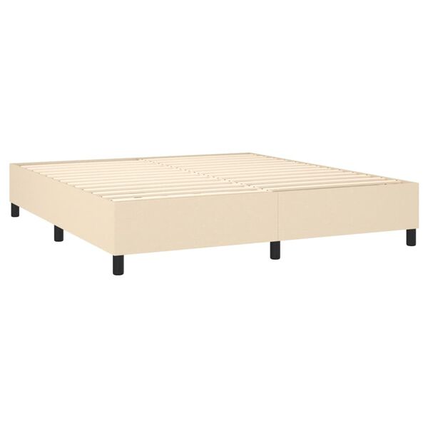 vidaXL Cama com molas/colch&atilde;o 180x200 cm tecido cor creme