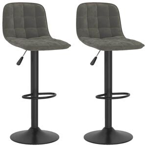 vidaXL Bancos de bar 2 pcs veludo cinzento-escuro
