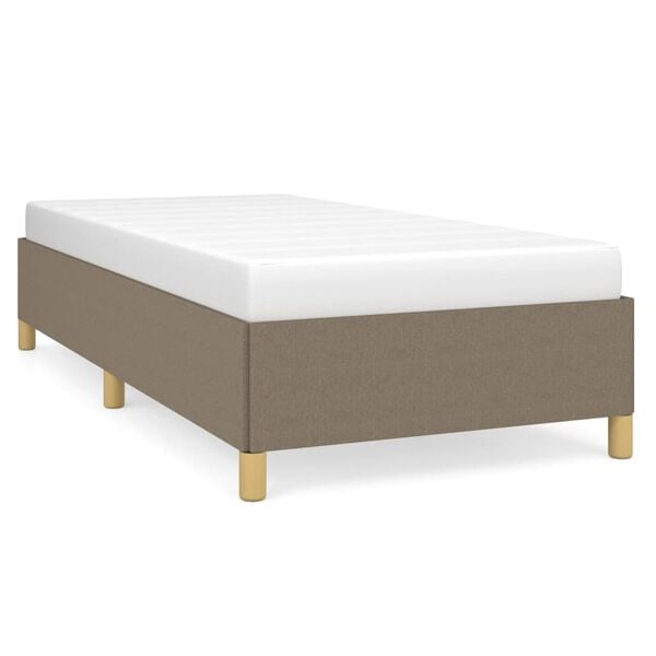 vidaXL Estrutura de cama sem colch&atilde;o 90x190 cm tecido cinzento