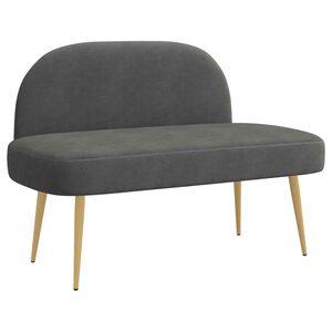 vidaXL Banco estofado com encosto Cinzento-escuro 110 x 60 x 76 cm