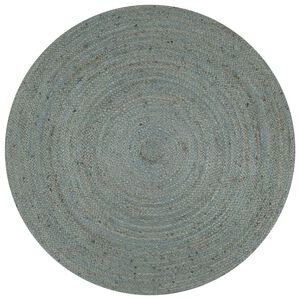 vidaXL Tapete artesanal em juta redondo 150 cm verde azeitona