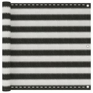 vidaXL Tela varanda HDPE 90x600 cm antracite e branco