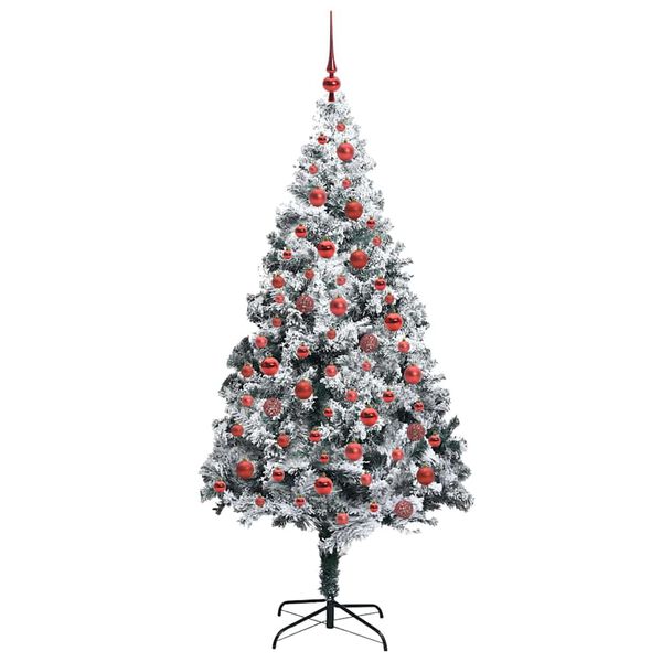 vidaXL &Aacute;rvore de Natal Artificial Branco 180 cm PVC, A&ccedil;o e Pl&aacute;stico