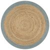 vidaXL Tapete artesanal em juta com rebordo verde azeitona 150 cm