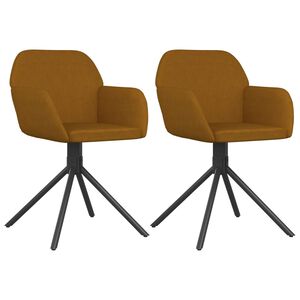 vidaXL Cadeiras de jantar girat&oacute;rias 2 pcs veludo castanho